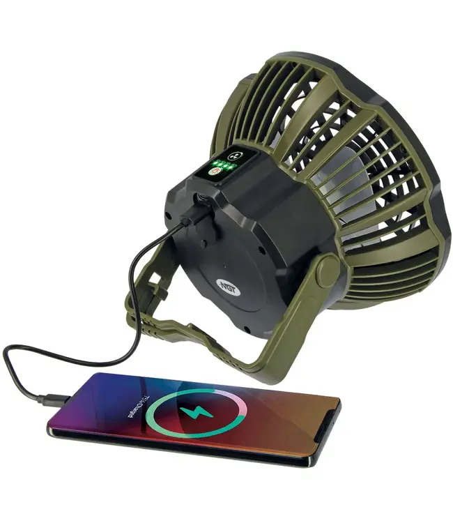 NGT XL Fan USB Wiederaufladbarer Bivvy Ventilator mit Licht & Powerbank