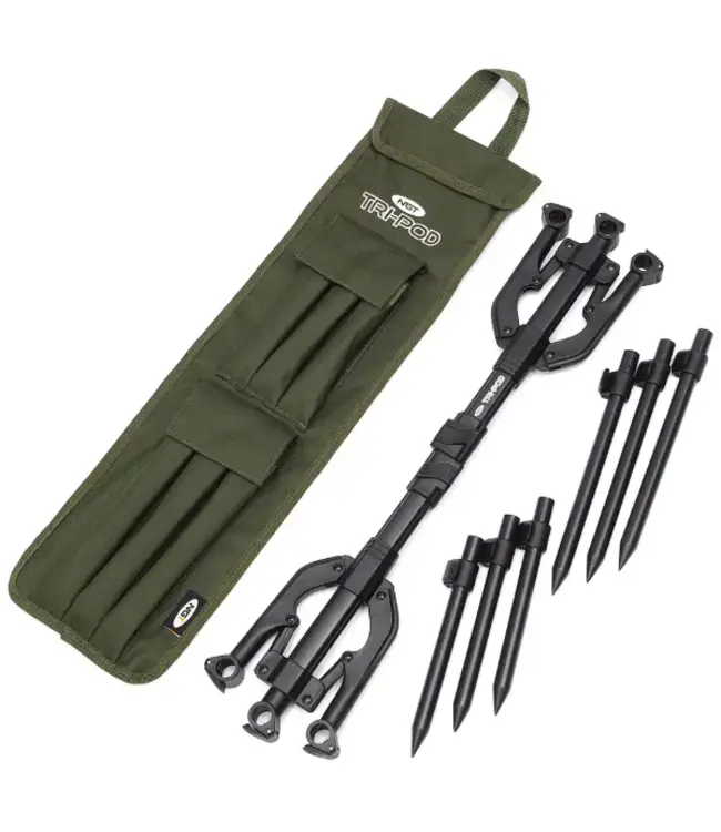 NGT TRI-POD 3 Rod Pod – Rod pod carpe entièrement réglable avec housse de transport