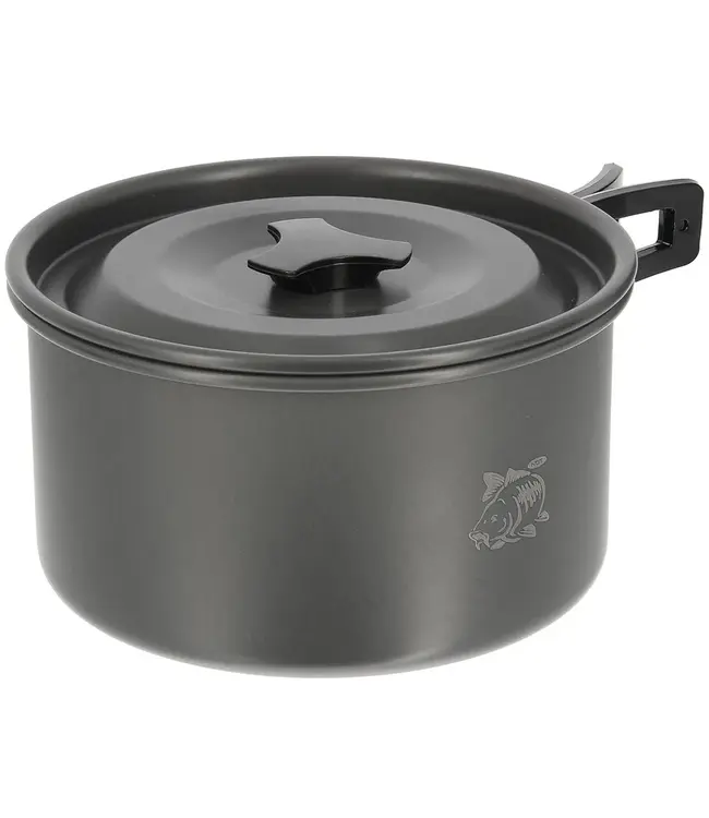 NGT Aluminium Outdoor Cook Set Gun Metal – Bouilloire 1.1L + casserole 1.5L + poêle 0.60L (compact empilable)