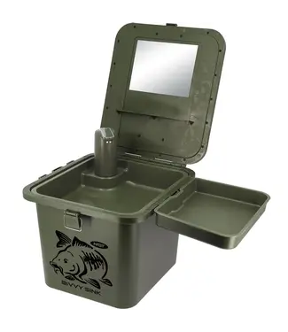 NGT Bivvy Sink – Station lavage outdoor avec miroir + 2x 5 L bidons