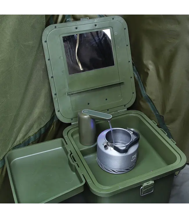 NGT Bivvy Sink – Komplettes Outdoor-Waschsystem mit Spiegel + 2x 5 L Kanister