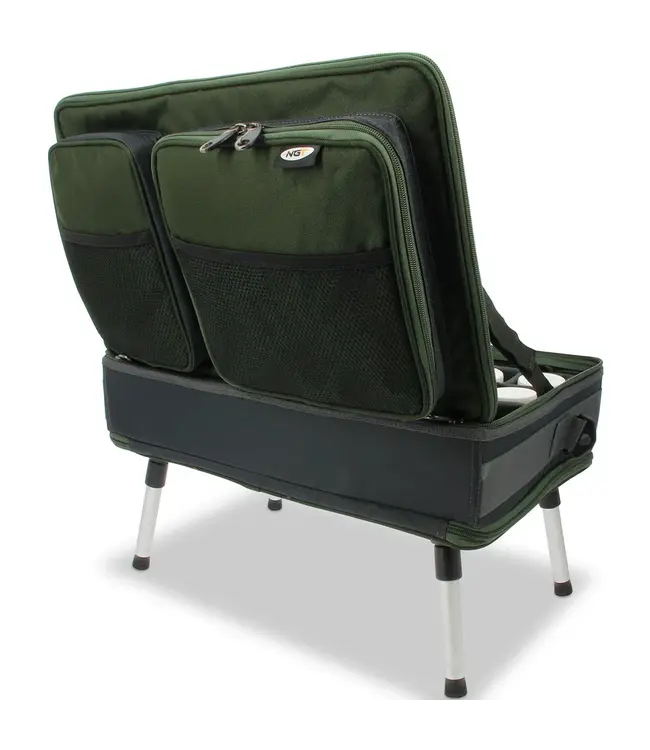 NGT Carp Bivvy Table System – Bivvytafel + rig wallet + glug pots + lead bag in carryall