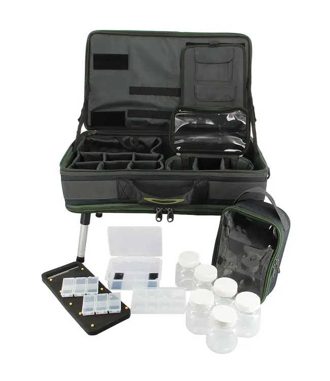 NGT Carp Bivvy Table System – Table bivvy + rig wallet + glug pots + sac plombs en carryall (51x32x19 cm)