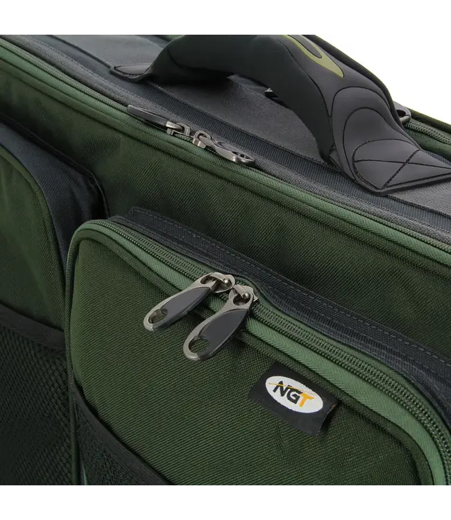 NGT Carp Bivvy Table System – Table bivvy + rig wallet + glug pots + sac plombs en carryall (51x32x19 cm)