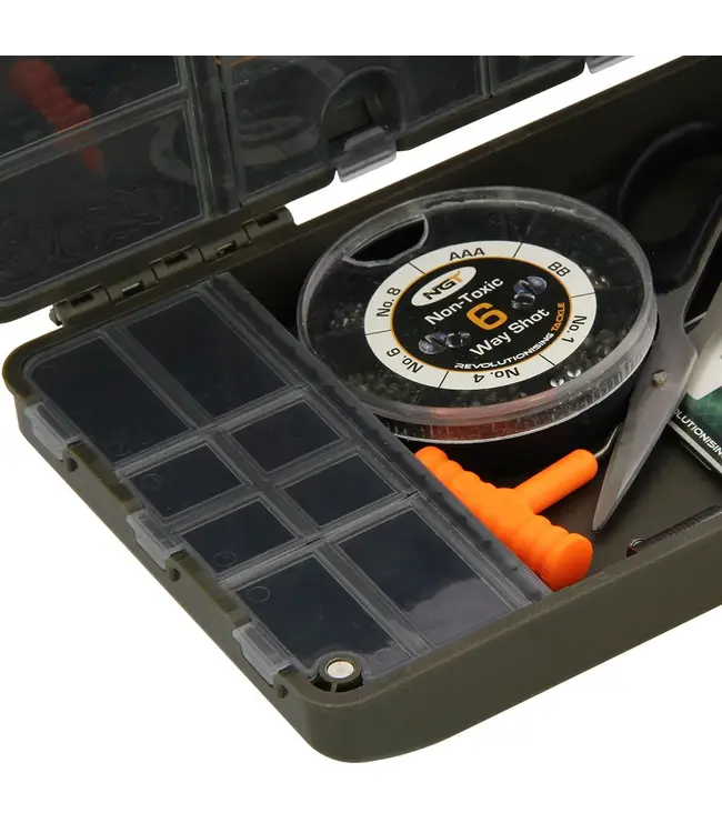 NGT XPR Terminal Tackle Box System – Magnetische Tacklebox 27 Fächer + 20 cm Maß