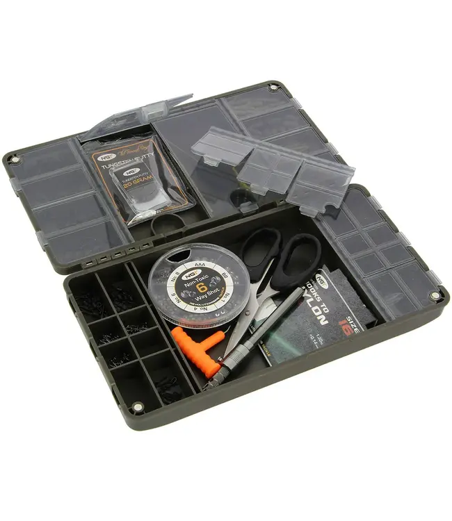 NGT XPR Terminal Tackle Box System – Boîte magnétique 27 compartiments + règle 20 cm