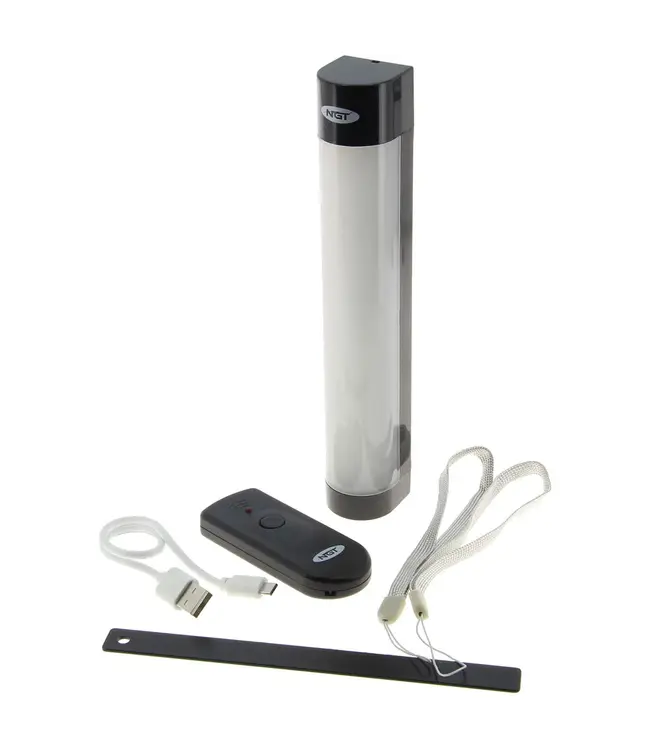 NGT Bivvy Light Large – Lampe bivvy rechargeable USB 2600 mAh avec télécommande (rouge + blanc)