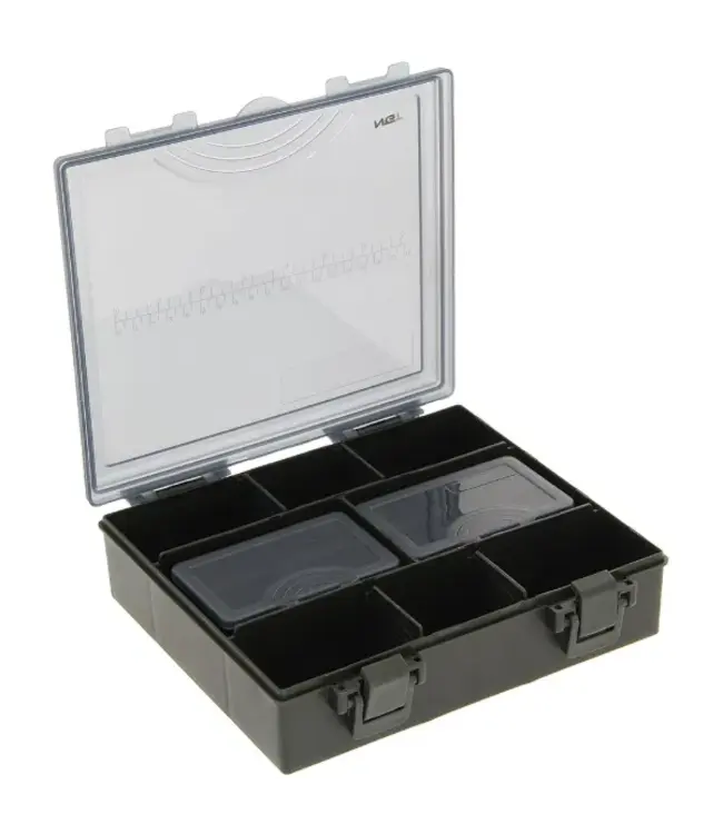 NGT 4+1 Tackle Box – Tacklebox mit 4 Bit-Boxen (3/4/6/8-fach) 23x20x6 cm