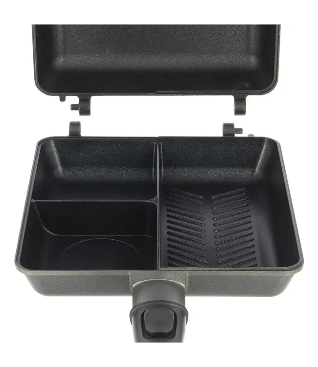 NGT NGT Dynamic Grill – 3-fach Pfanne mit Deckel + abnehmbare Griffe (2-in-1, antihaft)