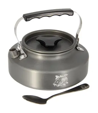 NGT Aluminium Outdoor Kettle Set 0,8L – Anodisierte Alu-Kanne + Teelöffel + 600D Case