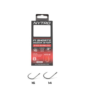 Nytro Ready Tied Rigs F1 Shortz Quick Stop 7.5cm Oeillet-Sans Ardillon (8 pcs)