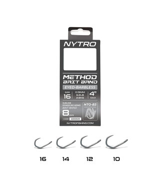 Nytro Ready Tied Rigs Method Latex Bait Band 10cm Eyed-Barbless NTO-B3 (8 pcs)