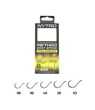Nytro Ready Tied Rigs Method Bait Spike 10cm Eyed-Barbless NTO-B2 (8 pcs)