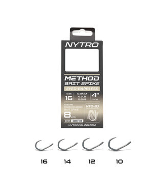Nytro Ready Tied Rigs Method Bait Spike 10cm Eyed-Barbless NTO-B3 (8 pcs)