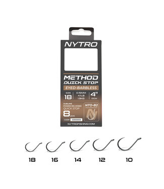 Nytro Ready Tied Rigs Method Quick Stop 10cm Eyed-Barbless NTO-B2 (8 pcs)