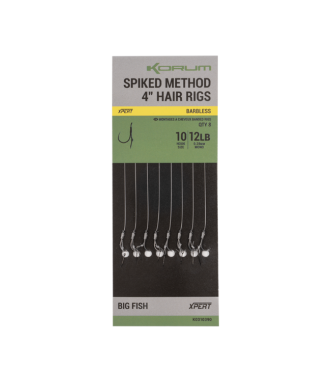 Korum Spiked Method Hair Rigs Barbless (10cm)