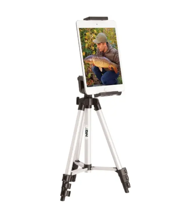 NGT Anglers Selfie Tripod avec Télécommande et Lumière – Trépied Photo Réglable pour Pêcheurs – 34 cm à 102 cm