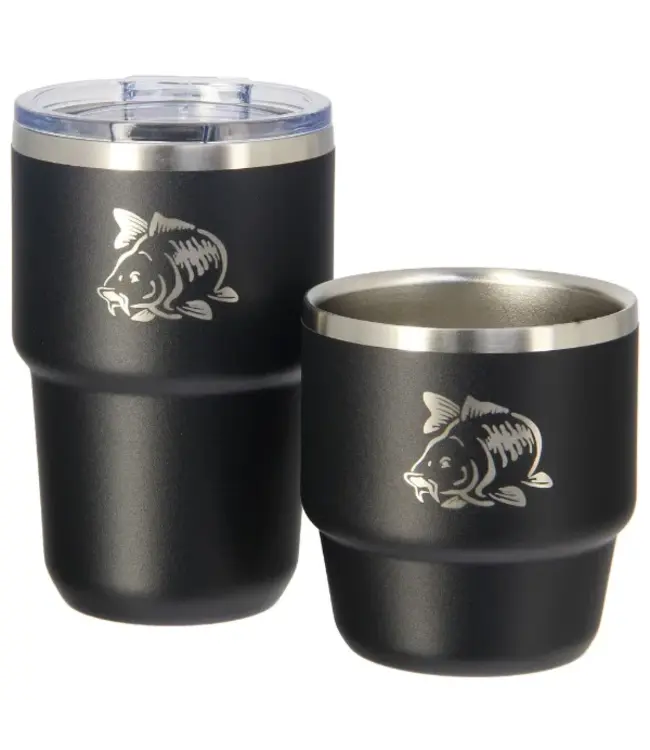 NGT Twin Mug Set – Stapelbares Outdoor Trinkset mit 2 Isolierten Bechern – 180 ml und 240 ml