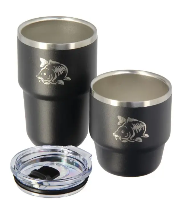 NGT Twin Mug Set – Stapelbares Outdoor Trinkset mit 2 Isolierten Bechern – 180 ml und 240 ml