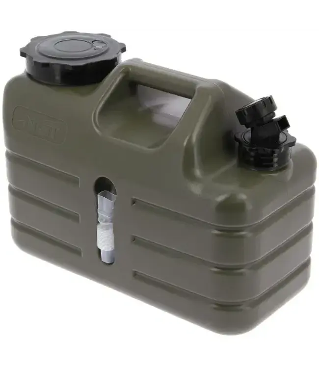 NGT Water Container 11L – Réservoir d’Eau Robuste avec Fonction Robinet, Bec Verseur et 2 Bouchons pour Bivvy et Sessions