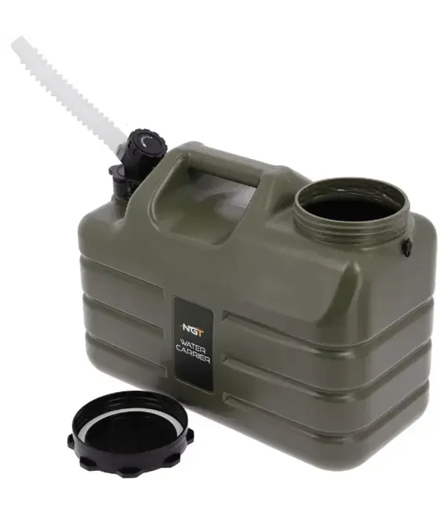 NGT Water Container 11L – Stevige Watercontainer met Kraanfunctie, Tuit en 2 Doppen voor Bivvy en Sessies