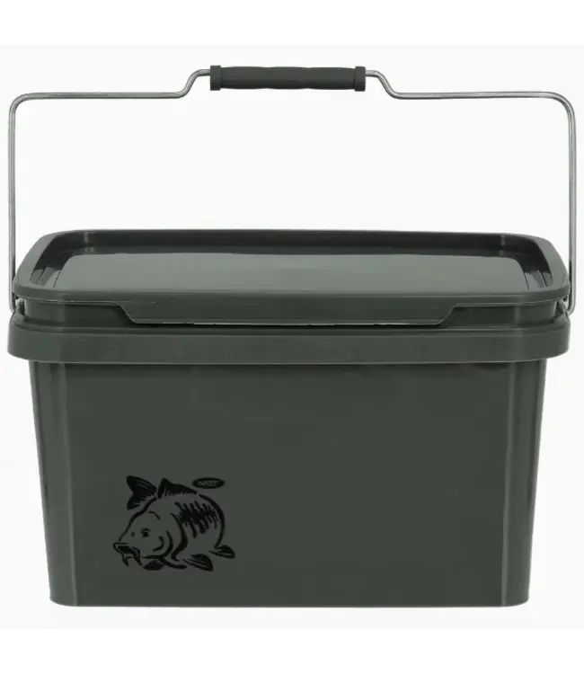 NGT Bucket 5 Litre Green Rectangular Bucket – Rechthoekige Aasemmer met Luchtdicht Deksel en Vergrendelingen