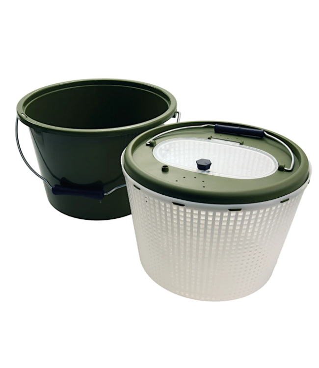 Albatros Seau à Appâts Rond en Plastique 10 Litres – Seau avec Insert et Couvercle Aéré