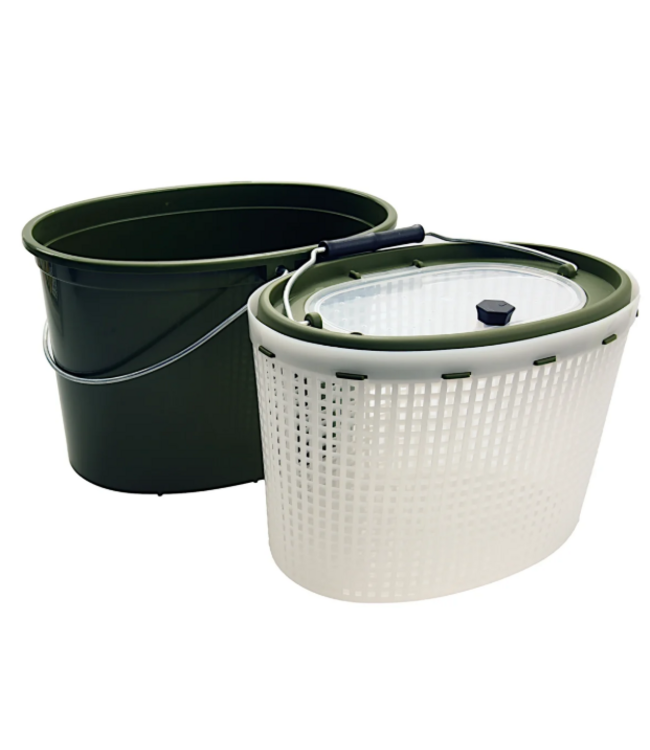 Albatros Seau à Appâts Ovale en Plastique 5 Litres – Seau avec Insert et Couvercle Aéré