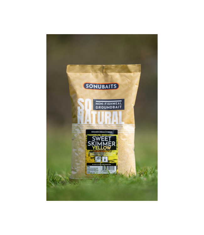 Sonubaits So Natural Sweet Skimmer Yellow 1kg – Amorce Jaune Sans Farine de Poisson avec Mélange Biscuité Sucré et Parfum Caramel pour Skimmers et Brèmes