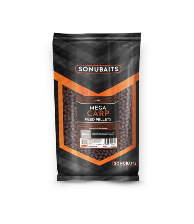 Sonubaits Mega Carp Pellets 4mm, 6mm oder 8mm – Premium Karpfenpellets mit Hohem Protein- und Fischmehlgehalt für das Angeln mit Harten Pellets