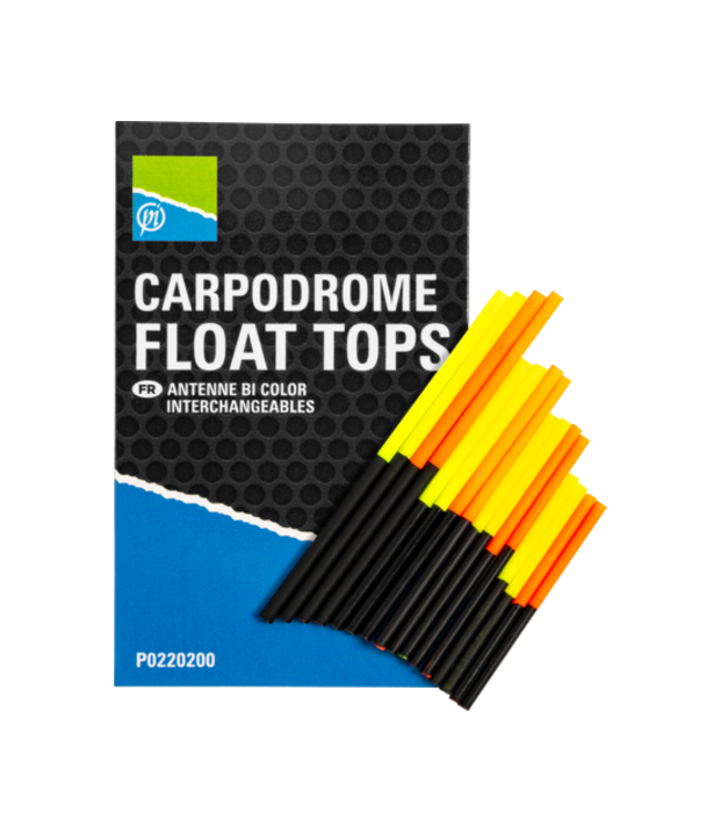 Preston Carpodromes Float Tops Rouge/Noir ou Jaune/Noir en Plusieurs Longueurs – Scions Flotteur de Rechange pour la Gamme Carpodrome Float