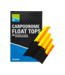Preston Carpodromes Float Tops Rot/Schwarz oder Gelb/Schwarz in Verschiedenen Längen – Ersatz Posenoberteile für die Carpodrome Float Range