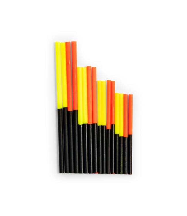 Preston Carpodromes Float Tops Rot/Schwarz oder Gelb/Schwarz in Verschiedenen Längen – Ersatz Posenoberteile für die Carpodrome Float Range