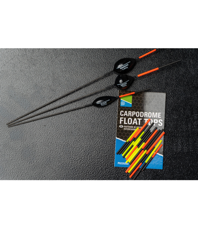 Preston Carpodromes Float Tops Rouge/Noir ou Jaune/Noir en Plusieurs Longueurs – Scions Flotteur de Rechange pour la Gamme Carpodrome Float