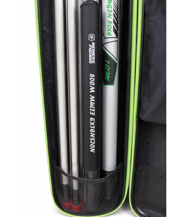 Reniers Fishing Pack Aventador Margin Power Pole 10m Gewoon Pack of Superpack – Complete Margin Karperhengel met Fighting Kits, Mini Extension en Optionele Hardcase