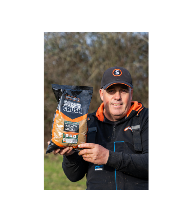 Sonubaits Super Crush Meaty Mussel Mix – Gecrushte Pelletmix met Eiwitrijk Mosselmeel voor Method Feeder, Vaste Hengel en Allround Visserij