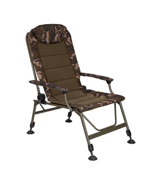 Fox Camolite Recliner Chair Compact, Standard oder Large – Verstellbarer Angelstuhl mit Micro Fleece Polsterung, 6 Verstellbaren Beinen und Leg Locks