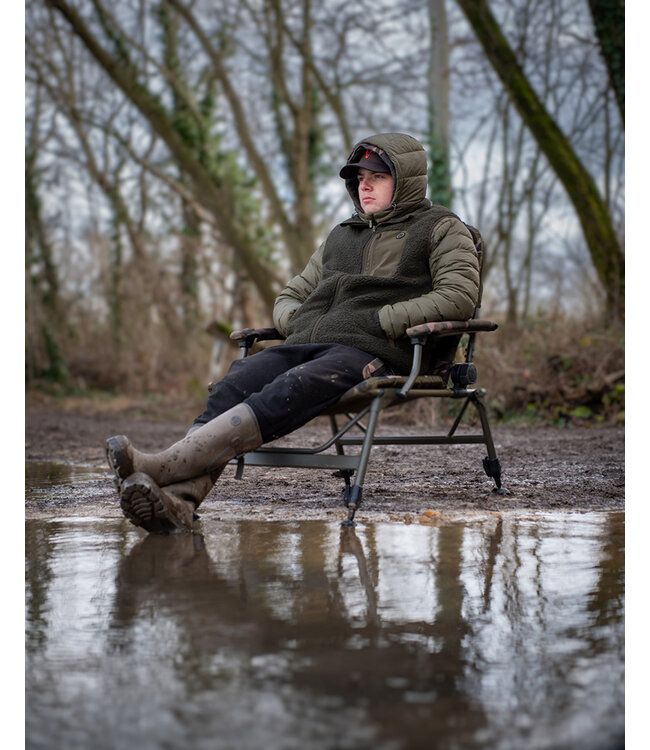 Fox Camolite Recliner Chair Compact, Standard of Large – Verstelbare Visstoel met Micro Fleece Matras, 6 Verstelbare Poten en Leg Locks