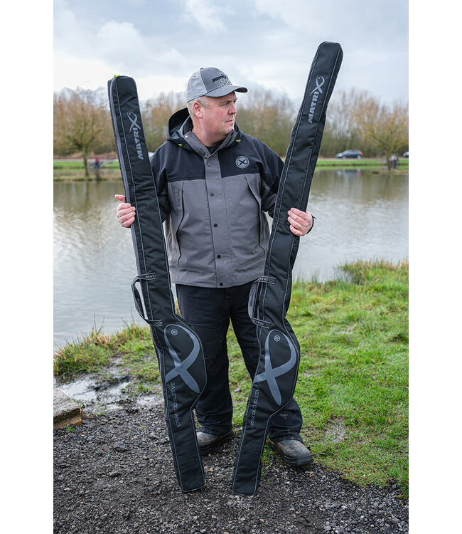Matrix Single Rod Sleeve 1.75m of 1.95m – Gevoerde Hengelfoudraal voor 1 Feederhengel of Wagglerhengel met Grote Rits en Draaggrepen
