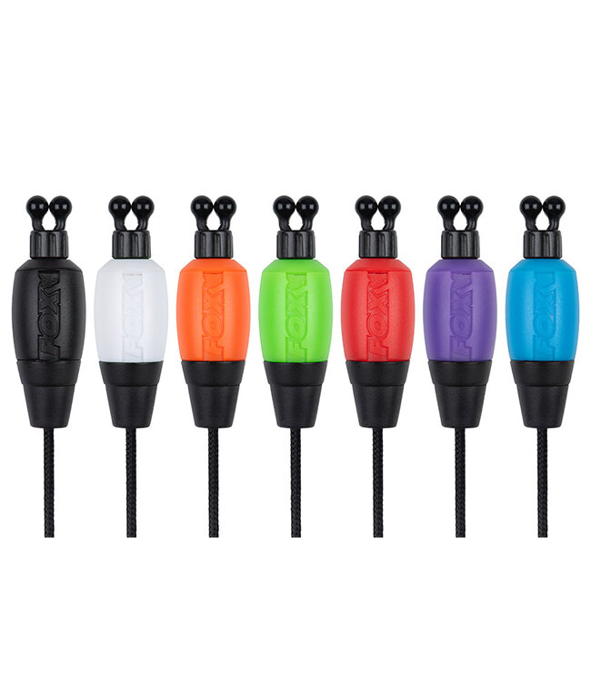 Fox Black Label Dinky Halo Bobbin Rood, Oranje, Groen, Paars, Wit of Zwart – Verlichte Dinky Bobbin met 2,5mm Jack Plug en Zwarte Verstelbare Ball Clip