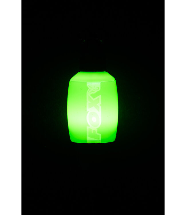 Fox Black Label Dinky Halo Bobbin Rood, Oranje, Groen, Paars, Wit of Zwart – Verlichte Dinky Bobbin met 2,5mm Jack Plug en Zwarte Verstelbare Ball Clip