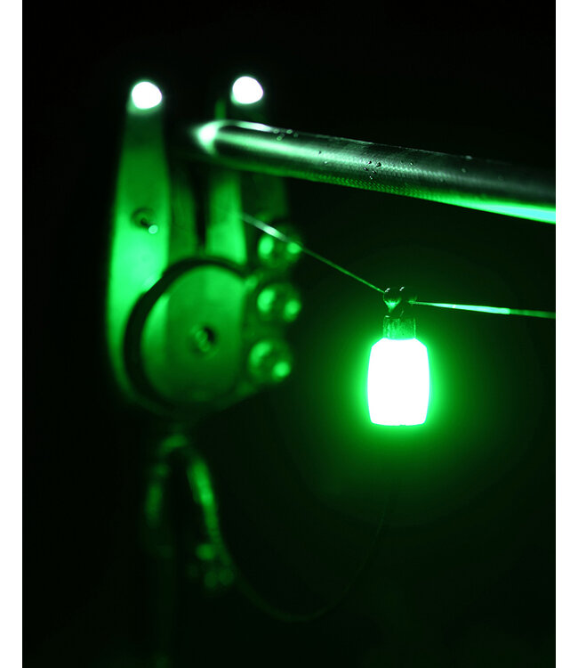 Fox Black Label Dinky Halo Bobbin Rood, Oranje, Groen, Paars, Wit of Zwart – Verlichte Dinky Bobbin met 2,5mm Jack Plug en Zwarte Verstelbare Ball Clip