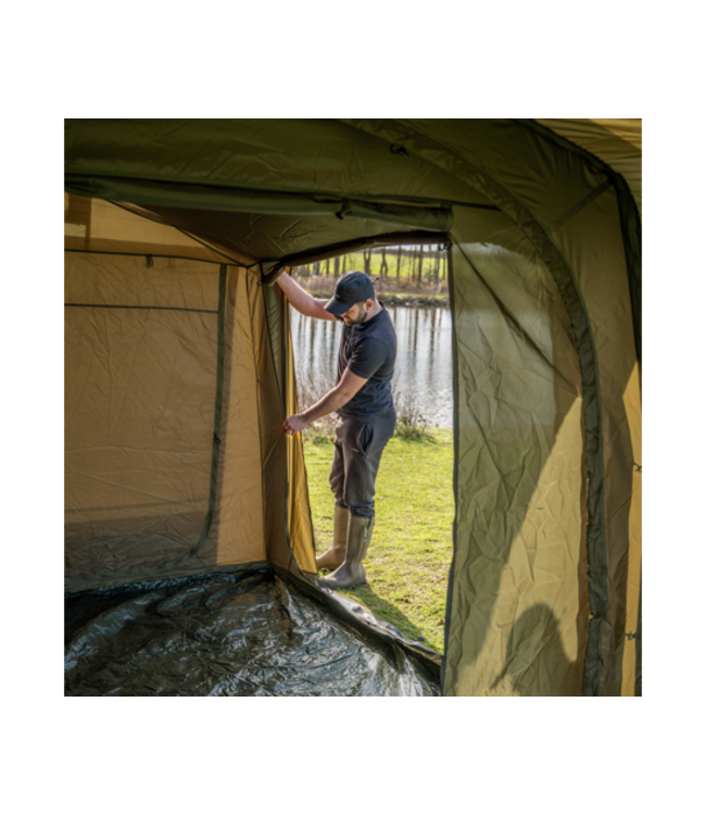 Avid Carp InflataHouse Compact – Shelter Gonflable avec Tunnel Porch, Vapour Shield, Colonne d’Eau 10.000mm et Montage Rapide par 1 Personne