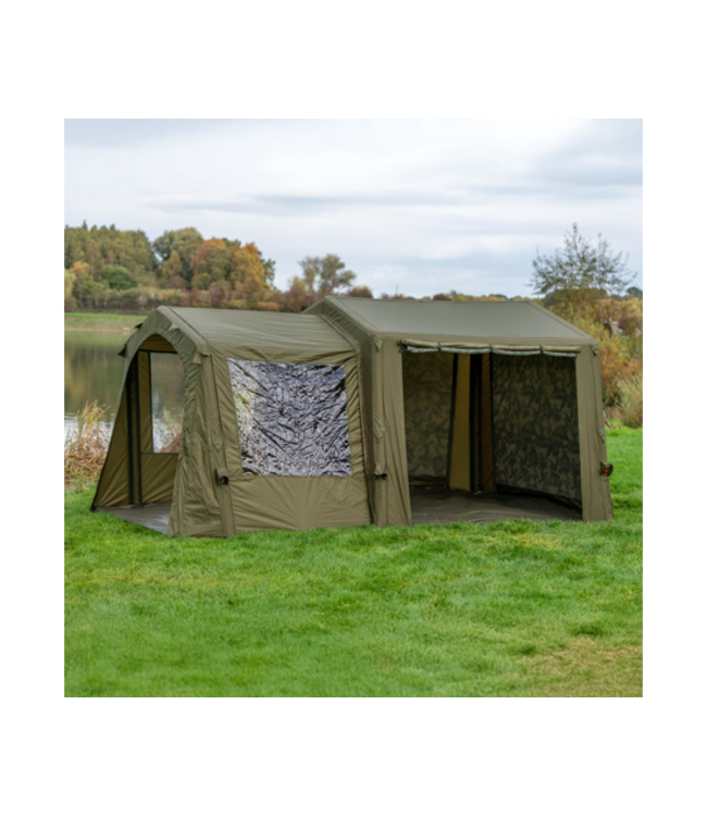 Avid Carp InflataHouse Compact – Opblaasbare Shelter met Tunnel Porch, Vapour Shield, 10.000mm Waterkolom en Snelle 1-Persoons Opbouw
