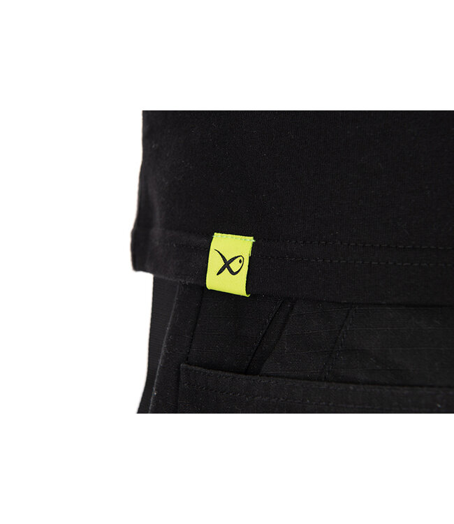 Matrix Large Fade Logo T-Shirt Black-Lime – Zwart Katoenen T-Shirt met Groot Lime Matrix Logo op de Rug en Logo op de Borst