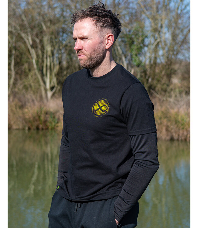 Matrix Large Fade Logo T-Shirt Black-Lime – Zwart Katoenen T-Shirt met Groot Lime Matrix Logo op de Rug en Logo op de Borst