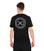 Matrix Large Fade Logo T-Shirt Black-Grey – Schwarzes Baumwoll-T-Shirt mit Großem Grauem Matrix Logo auf dem Rücken und Logo auf der Brust