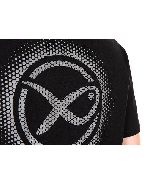 Matrix Large Fade Logo T-Shirt Black-Grey – Zwart Katoenen T-Shirt met Groot Grijs Matrix Logo op de Rug en Logo op de Borst
