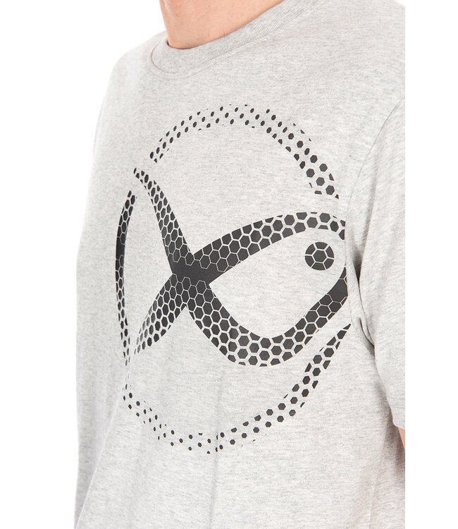 Matrix Large Mesh Logo T-Shirt Grey – Grijs Katoenen T-Shirt met Groot Zwart Matrix Logo op de Linkerschouder en Disc Logo op de Nek