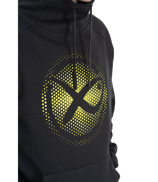 Matrix Large Fade Logo Hoody Black-Lime – Zwarte Pullover Hoody met Groot Lime Matrix Logo op Borst en Rug, Kangoeroezak en Trekkoord